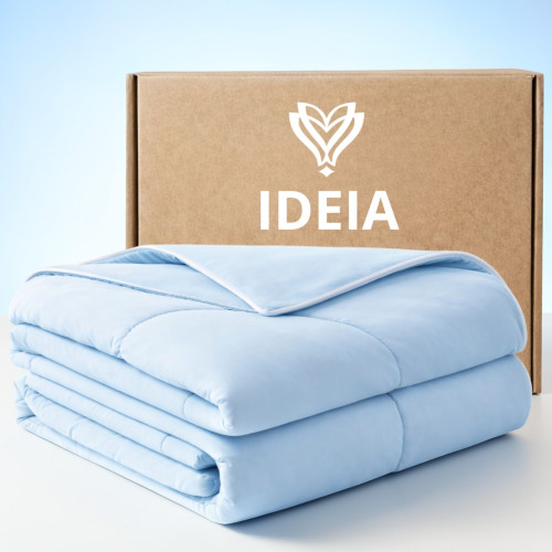 Одеяло летнее охлаждающее полуторное CoolNight IDEIA 140х210 см голубое (8-36284)
