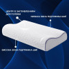 Ортопедическая подушка IDEIA NeckWave 60×40 см с эффектом памяти, анатомическая форма, наволочка на молнии (8-35861)