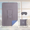 Дорожная подушка-плед IDEIA 35x35 см/120x180 см из микрофибры графит/джинс с маской для сна (8-35600*001)