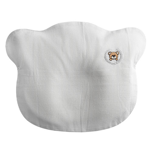 Наволочка для детской ортопедической подушки BabyComfort PAPAELLA 23×30 см, хлопок с вышивкой серая полоска (8-36072*001)