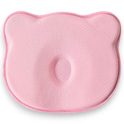 Детская ортопедическая подушка BabyComfort PAPAELLA  27×22×3 см с эффектом памяти мишка розовая (8-35862*001)