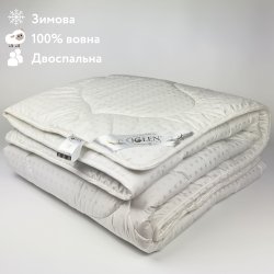 Одеяло из овечьей шерсти зимнее двуспальное IGLEN  200х220 в тике (2002206)