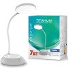 Аккумуляторная настольная лампа TITANUM TLTF-022G 7W 3000-6500K с USB, с регулировкой яркости и температуры света, серая