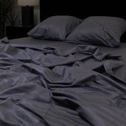 Комплект постельного белья полуторный MakSon Black Elegance, страйп-сатин, 100% хлопок (030-1145210С)