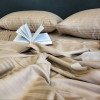 Комплект постельного белья семейный MakSon Elegant Beige, страйп-сатин, 100% хлопок (018-2145210С)