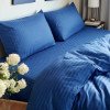 Комплект постельного белья евро MakSon Elegant Blue, страйп-сатин, 100% хлопок (032-1200220С)