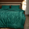 Комплект постельного белья Евро MakSon Elegant Emerald, страйп-сатин, 100% хлопок (017-1200220С)
