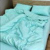 Комплект постельного белья семейный MakSon Elegant Mint, страйп-сатин, 100% хлопок  с 2-мя пододеяльниками (015-2145210С)
