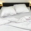 Комплект постельного белья Евро MakSon Elegant White, страйп-сатин, 100% хлопок (012-1200220С)