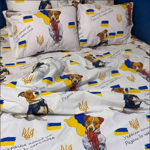 Комплект постельного белья Евро MakSon пес Патрон, бязь GOLD LUX 100% хлопок (005-1200220Б) 