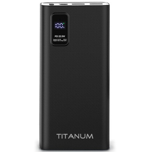 Повербанк с быстрой зарядкой TITANUM TPB-727S-B 20000mAh 22.5W Li-Pol Type-C Black 