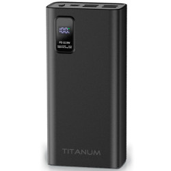 Повербанк с быстрой зарядкой TITANUM TPB-728S-B 30000mAh 22.5W  4USB, Micro USB, Type-C Black 