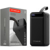 Повербанк TITANUM TPB-741-B 50000mAh Micro USB, Type-C, 2USB Black с подсветкой 