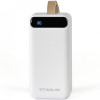Повербанк 50000mAh TITANUM 741S 22.5W White с быстрой зарядкой и фонариком (TPB-741S-W)