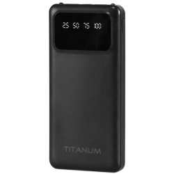 Повербанк 10000mAh TITANUM OL21 Black с фонариком (TPB-OL21-B) 