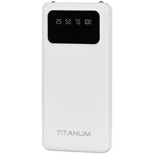 Повербанк 10000mAh TITANUM OL21 White с фонариком (TPB-OL21-W) 
