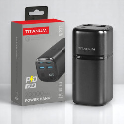 Повербанк TITANUM WP33 20000mAh PD70W QC3.0 2xUSB-C LED-дисплей черный (TPB-WP33-B)