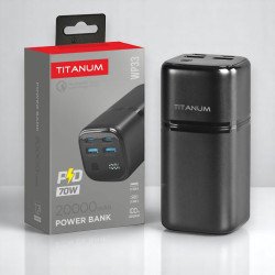 Повербанк TITANUM WP33 20000mAh PD70W QC3.0 2xUSB-C LED-дисплей черный (TPB-WP33-B)