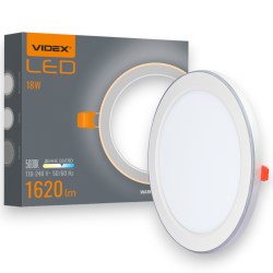 Точечный светильник с декоративной подсветкой 18W+6W 5000K+2700K  VIDEX VL-DL4R-1852 встраиваемый круглый  