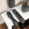 Сетевой удлинитель 3 м 3 гнезда с 2USB + USB-C заземлением и кнопкой VIDEX VF-PD33G2U1C-B