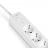 Сетевой удлинитель 3 м 4 гнезда с USB (QC3.0) и USB-C (PD18W) заземлением и кнопкой VIDEX VF-PD43G1QC1PD-W