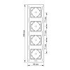 Пластиковая рамка на 4 поста VIDEX BINERA VF-BNFR4V-BG вертикальная черный графит