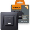 Розетка VIDEX BINERA USB-A + USB-C PD20W, быстрая зарядка, 2 порта, черная (VF-BNCHRUC20-BG)
