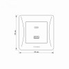 Розетка VIDEX BINERA USB-A + USB-C PD20W, быстрая зарядка, 2 порта, серебряный шелк (VF-BNCHRUC20-SS)