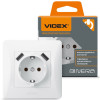 Одинарная розетка с заземлением 2 USB и повышенной огнеупорностью VIDEX BINERA VF-BNSK1GU2-W белая