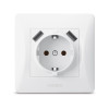 Одинарная розетка с заземлением 2 USB и повышенной огнеупорностью VIDEX BINERA VF-BNSK1GU2-W белая