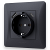 Одинарная розетка с заземлением с USB+USB-C черный графит VIDEX BINERA VF-BNSK1GUC-BG