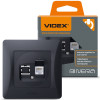 Одинарная компьютерная розетка CAT6 VIDEX BINERA VF-BNSK1PC6-BG черный графит
