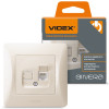 Одинарная компьютерная розетка CAT6 VIDEX BINERA VF-BNSK1PC6-CR кремовая
