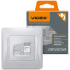 Одинарная компьютерная розетка CAT6 VIDEX BINERA VF-BNSK1PC6-SS серебристая