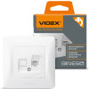 Одинарная телефонная розетка CAT3 VIDEX BINERA VF-BNSK1TF3-W белая