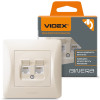 Двойная компьютерная розетка CAT6 VIDEX BINERA VF-BNSK2PC6-CR кремовая