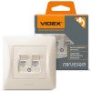 Двойная компьютерная розетка CAT6 VIDEX BINERA VF-BNSK2PC6-CR кремовая