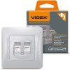 Двойная компьютерная розетка CAT6 VIDEX BINERA VF-BNSK2PC6-SS серебристая
