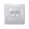 Двойная компьютерная розетка CAT6 VIDEX BINERA VF-BNSK2PC6-SS серебристая