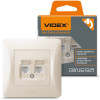 Комбинированная компьютерная и телефонная розетка CAT3+CAT6 VIDEX BINERA VF-BNSK2PC6TF3-CR кремовая