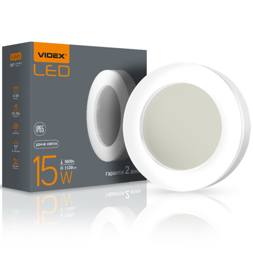 Светодиодный круглый уличный светильник VIDEX ART 15W  5000K 220V VL-BHFR-155 водо-, пылезащищенный