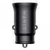 Автомобильное зарядное устройство HAVIT HV-CC2022 20W USB+USB-C Black с быстрой зарядкой 